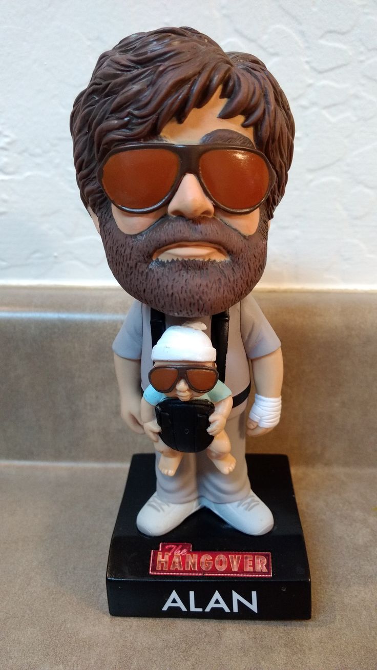 a close up of a figurine wearing sunglasses and holding an object in his hand