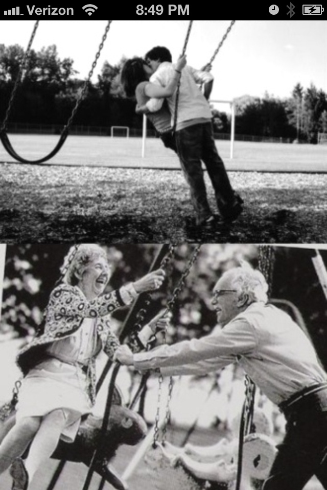 black and white photos of people playing on swings