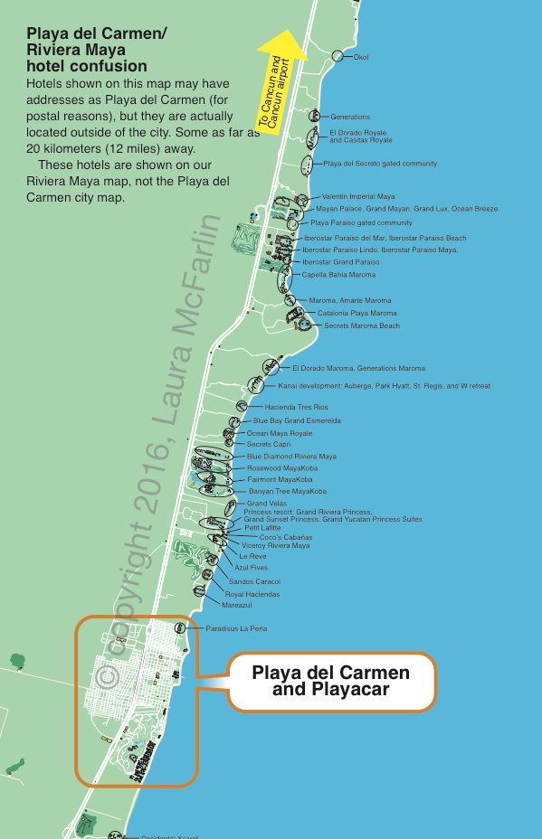 a map showing the location of playa del carnevo and its surrounding area