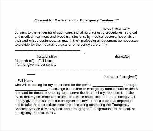 Child Medical Consent form Template Inspirational 6 Child Medical ...