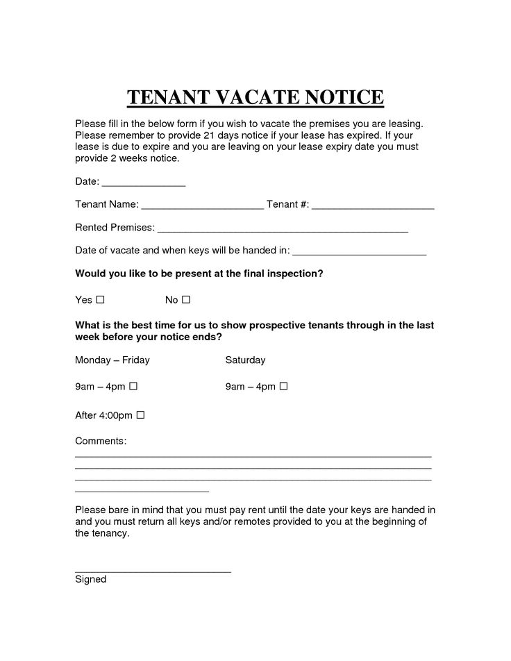 a printable tenant notice form is shown