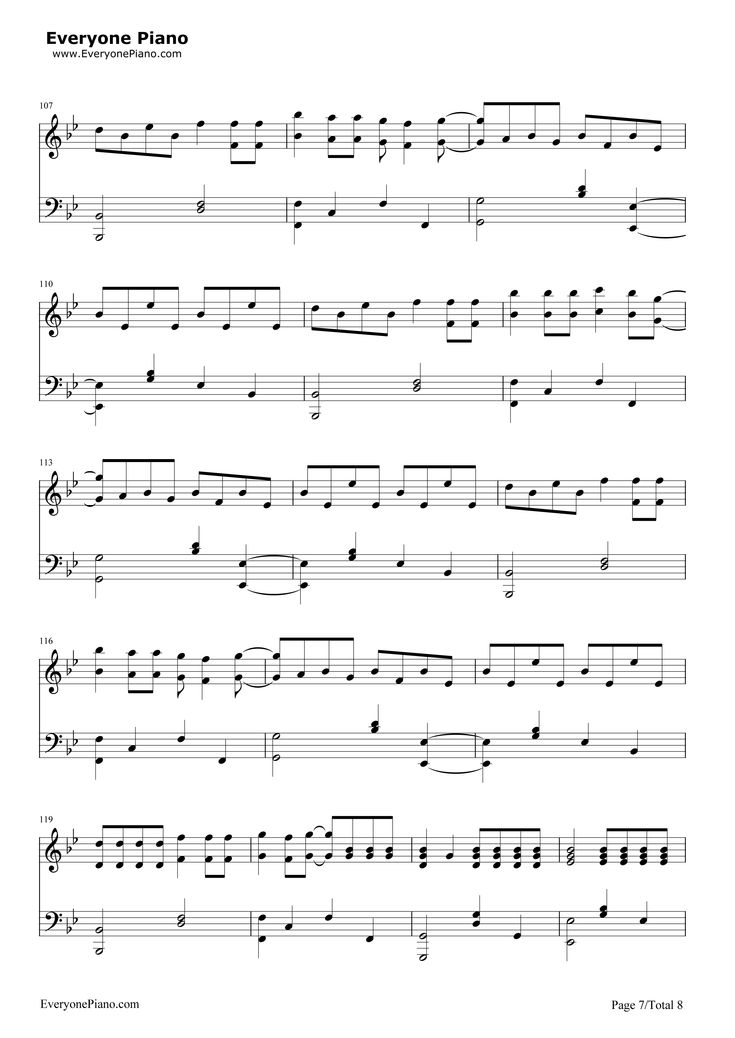 sheet music with the words everyone piano