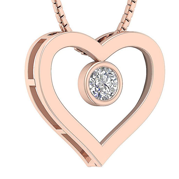 Natural Earth-mined Diamond Gold Jewelry. 100% Customer Satisfaction Guarantee or Money Back. Free Shipping with in USA. The Orion Bezel Set Round Cut Diamond Unique Heart Shape Pendant.It makes a special gift because of it design and he fact that this is the most loved accessory worn by girls.Power up the bond between you and your loved one.You can buy it through our website today. Diamond Information: Diamond Pieces : 1 Pieces Diamond Carat : 0.25 Carats Diamond Shape : Round Diamond Cut : Rou Diamond Heart Pendant Necklace, Vs2 Diamond, Heart Pendant Diamond, Diamond Settings, Heart Shape Pendant, Diamond Gold, Diamond Shape, Diamond Heart, Heart Pendant Necklace