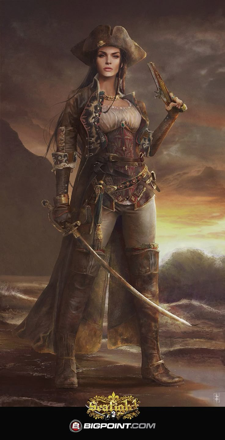 Wild Sea Pirate II, Eve Ventrue on ArtStation at https://www.artstation.com/artwork/wElAL Eve Ventrue, Pirate Clothing, Female Pirates, Sea Pirates, Pirate Cosplay, Pirate Tattoo, A Pirates Life For Me, Pirate Stuff, A Pirates Life