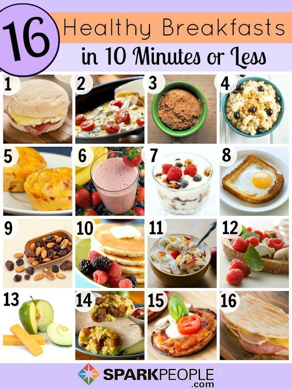 the top ten healthy breakfasts in 10 minutes or less, including eggs, fruit and other