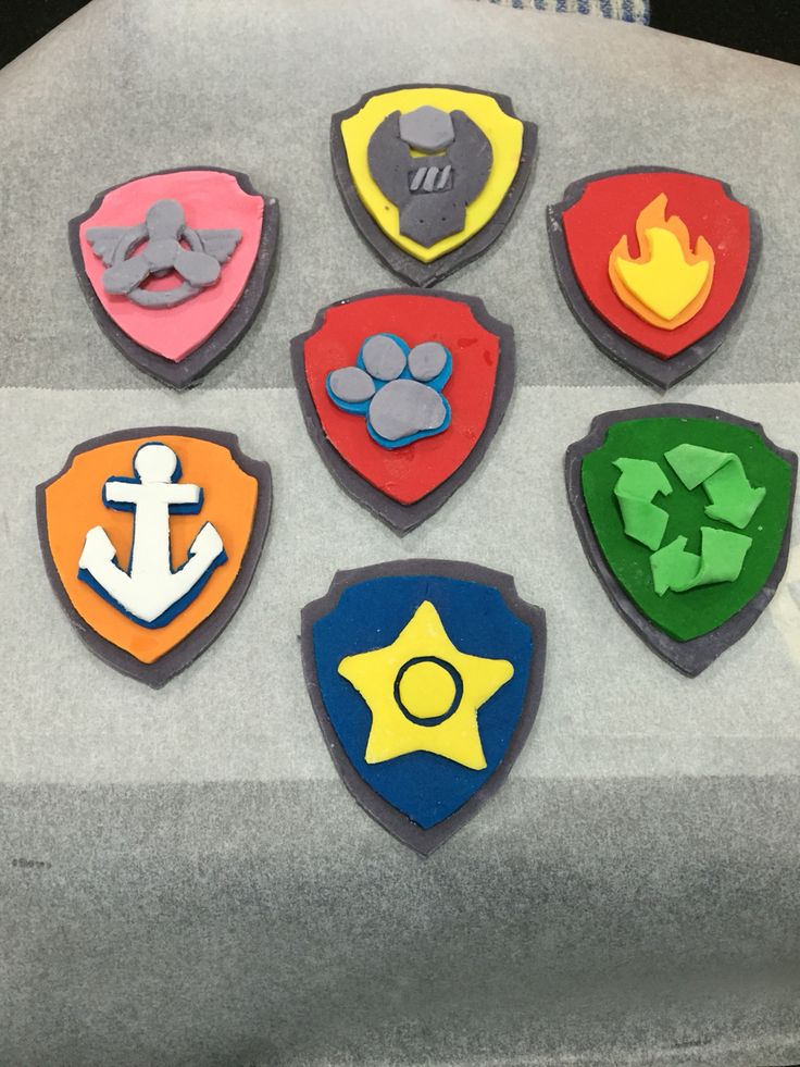 Paw Patrol Badges Cake Toppers 