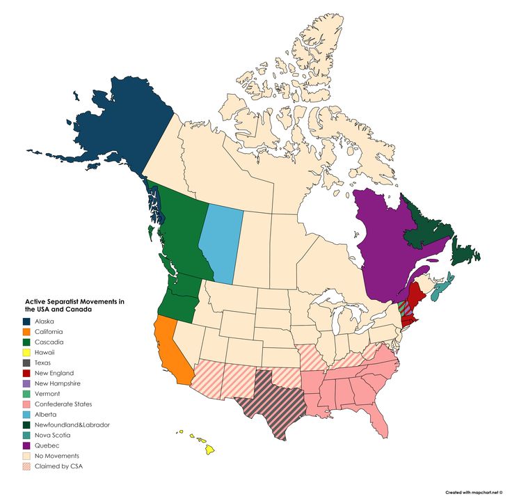 an image of a map of the united states with different colored areas in each country