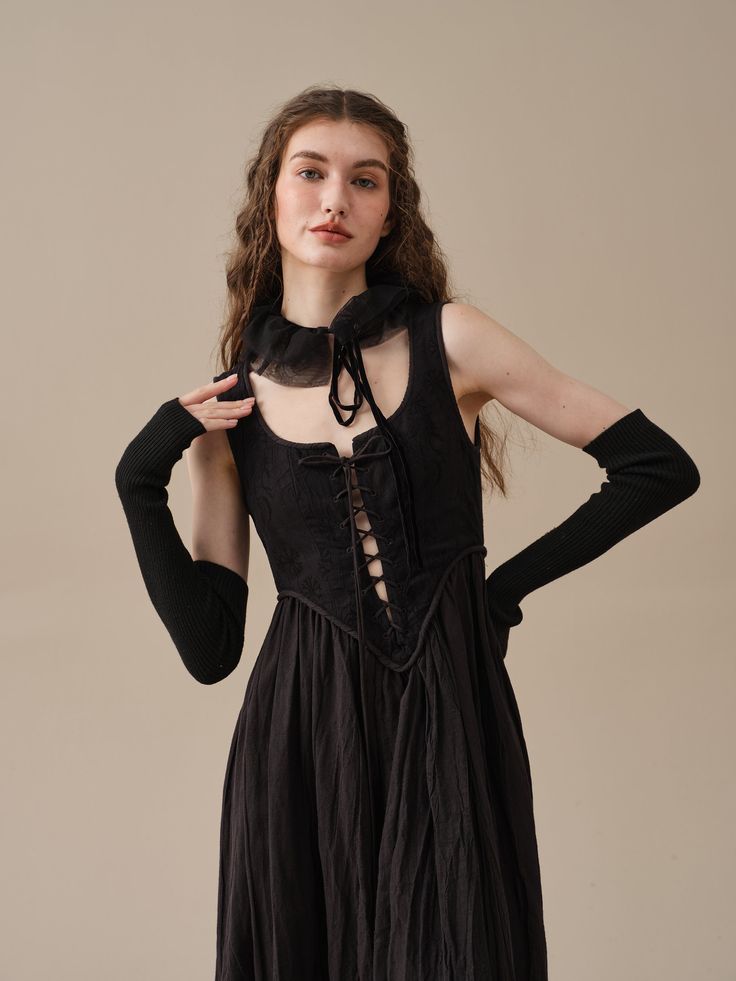 Fitted Gothic Dresses For Spring, Elegant Fitted Winter Corset Dress, Spring Gothic Midi Dress For Party, Elegant Fitted Corset Dress For Winter, Formal Gothic Lace Dress, Gothic Black Corset Dress For Spring, Gothic Lace Dress For Formal Occasions, Black Gothic Corset Dress For Spring, Spring Gothic Party Dress