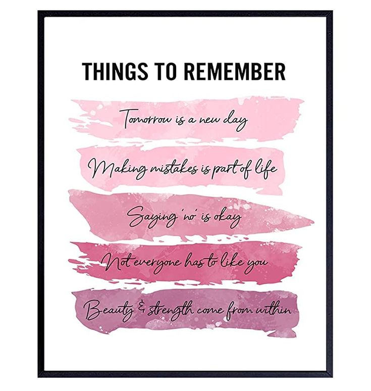 a pink and black poster with the words things to remember written in different font styles