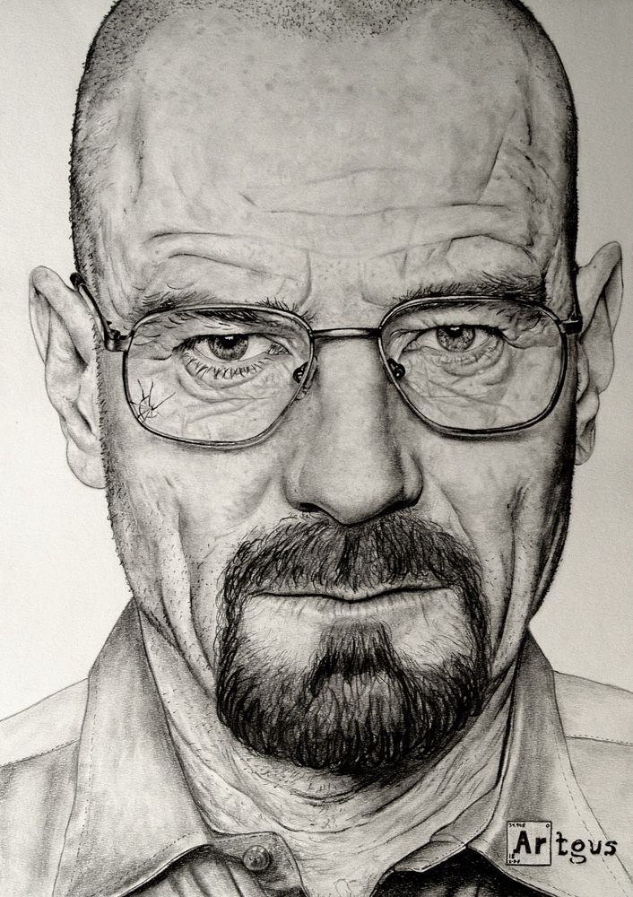 a drawing of a man with glasses and a beard