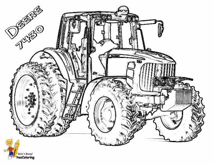 a drawing of a tractor with the words deere 7870 written in front of it