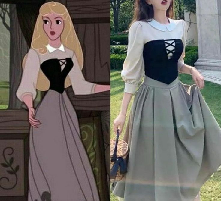 Disney Inspired Dresses Casual, Baymax Inspired Outfit, Aurora Dress Aesthetic, Enchanted Kingdom Outfit Ideas, Space Style Fashion, Aesthetic Disney Costumes, Modest Cute Halloween Costumes, Princess Halloween Costume Aesthetic, Fashion Disney Outfits