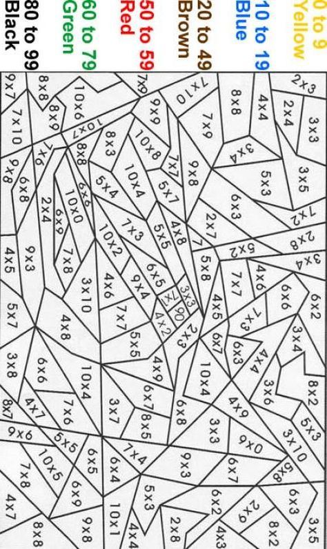 a coloring page with numbers on it