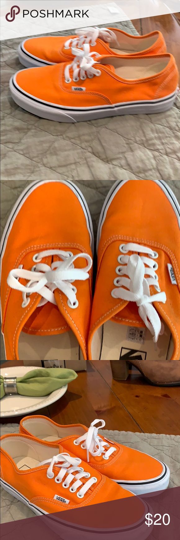 Vans tennis shoe Great color for the spring and summer these orange vans have only been worn once really really cute in great condition Vans Shoes Sneakers Vans Orange, Vans Tennis Shoes, Orange Vans, Women's Vans, Womens Vans, Vans Authentic Sneaker, Vans Shoes, Tennis Shoes, Vans Sneaker