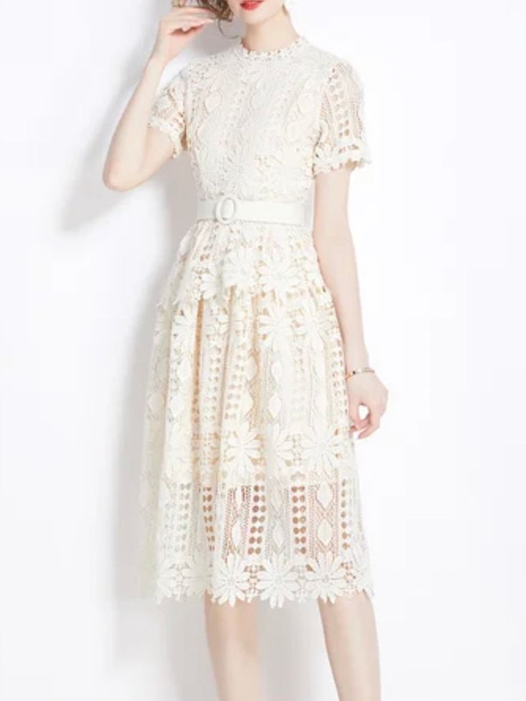 Casual Look. European design. Heaven embroidered dress. Halter neck. Short sleeves. Zipper back closure. Polyester lace fabric. Color may be lighter or darker depending of the device it is displayed. High Heel Wedges Platform, Dress Halter Neck, Romper And Jacket, Embroidered Midi Dress, Embroidered Maxi Dress, Dress Halter, European Design, European Designs, Wide Pants