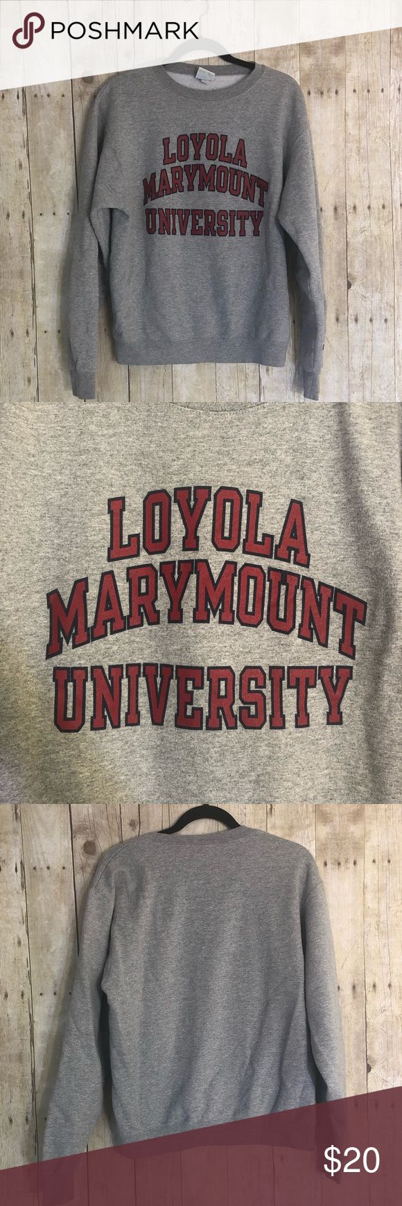 Loyola Marymount University Crew Neck Sweatshirt Lightly worn Loyola Marymount University crew neck sweatshirt in a heather grey color. The inside of this sweatshirt is lined with fleece. Very comfortable and soft! Champion Tops Sweatshirts & Hoodies Loyola Marymount University, Grey Color, Heather Grey, Gray Color, Crew Neck Sweatshirt, University, Sweatshirts Hoodie, Crew Neck, Shop My