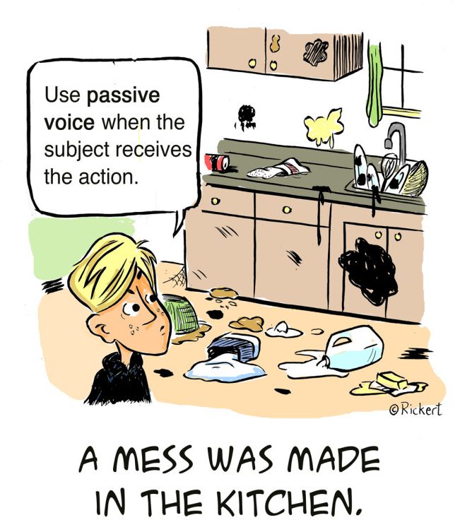 a cartoon depicting a mess in the kitchen