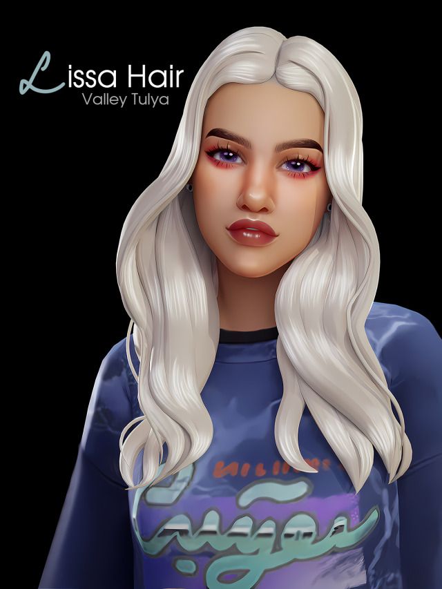 (The Sims 4) Lissa Hair Sims 4 Mm Cc, Sims Four, Sims 2, Pelo Sims ... image.