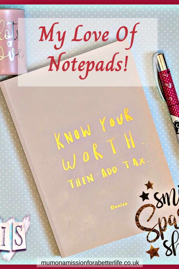 My love of notepads - Mum On A Mission For A Better Life | Note pad ...