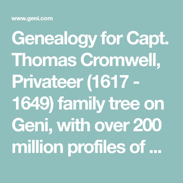 Oliver Cromwell Family Tree