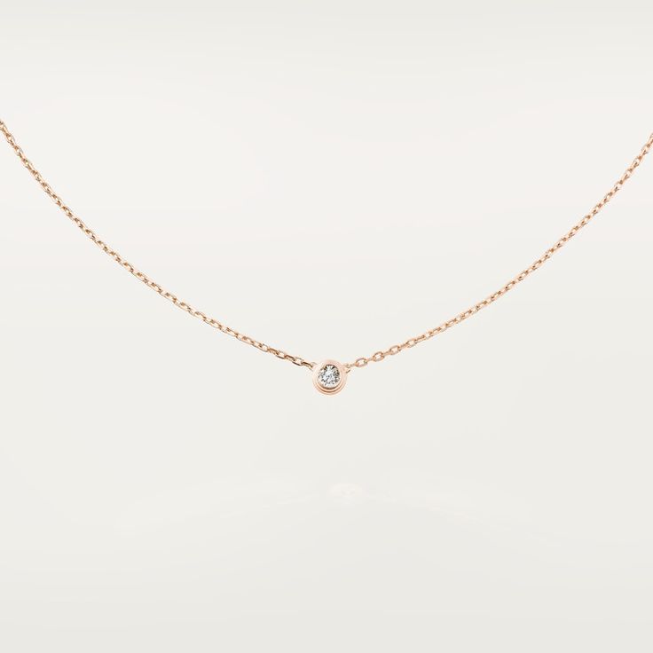 CRB7215600 - Diamants Légers necklace, LM - Pink gold, diamond - Cartier Elegant Rose Gold Chain Necklace For Formal Events, Luxury Rose Gold Chain Necklace, Luxury Rose Gold Round Diamond Necklace, Elegant Rose Gold Round Chain Necklace, Rose Gold Diamond Chain Necklace For Formal Occasions, Formal Rose Gold Diamond Chain Necklace, Cartier Yellow Gold Diamond Necklace For Formal Occasions, Luxury Brilliant Cut Chain Necklace, Timeless 14k Rose Gold Solitaire Necklace