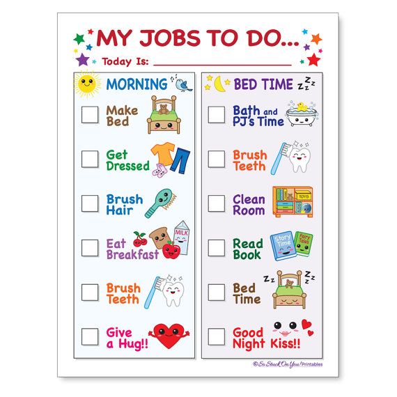 a poster with the words my jobs to do and other things on it's side