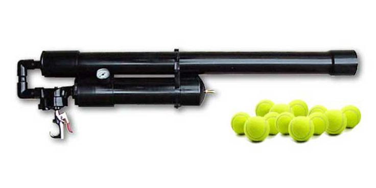 Tennis Ball Air Cannon Tennis Ball Cannon, Tennis Ball Launcher, Wooden Spool Projects, Spool Projects, Cool Hobbies, Sling Shots, Dog Ball Launcher, Air Cannon, Fire Wall