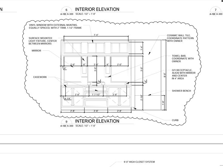 Vanity elevation plan