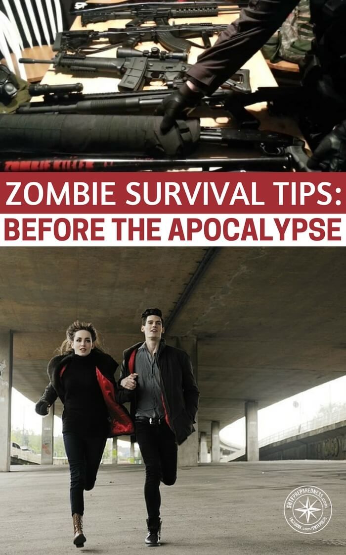 Zombie Survival Tips: Before the Apocalypse - This article has some great tips for preparing for a zombie apocalypse. Of course, the truth is that there is a serious parallel between this fictions situation and the one that we have come to call TEOTWAWKI. #SHTF #apocalypse Shtf Prepping, Apocalypse Survival, Survival Kits, Zombie Survival, Knife Handle, The Apocalypse, Survival Food, Survival Prepping, Camping Survival