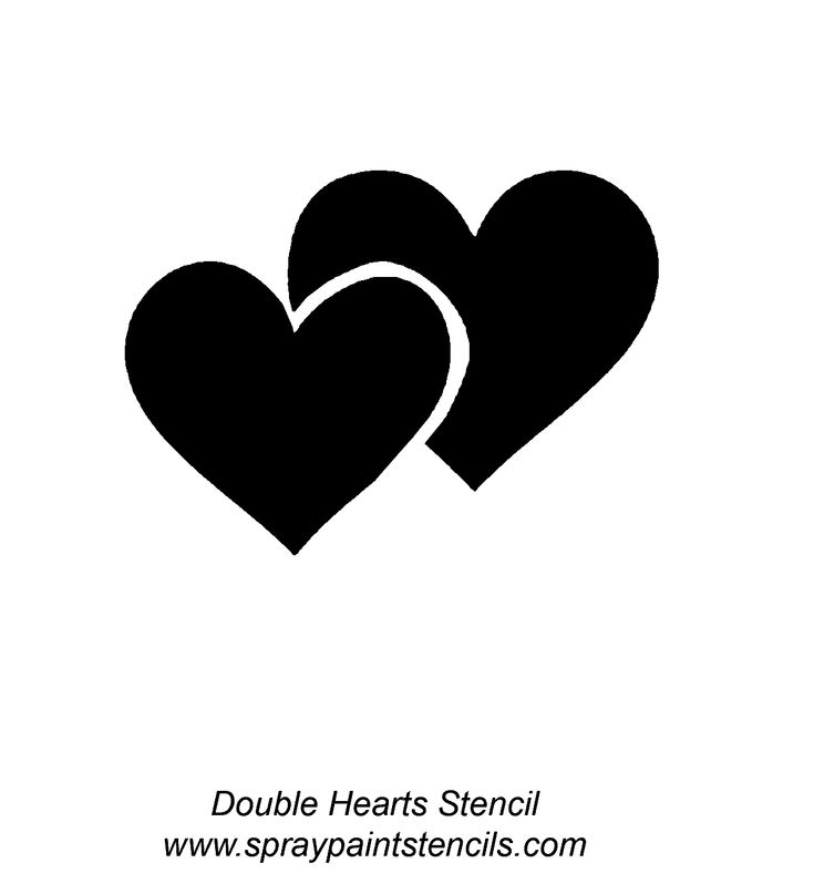 two black hearts with the words double hearts stencil