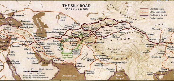 a map with the names of major roads in india and pakistan, as well as other countries