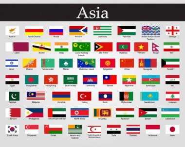 All flags of Asia. Vector illustration — Stock Illustration | Banderas ...