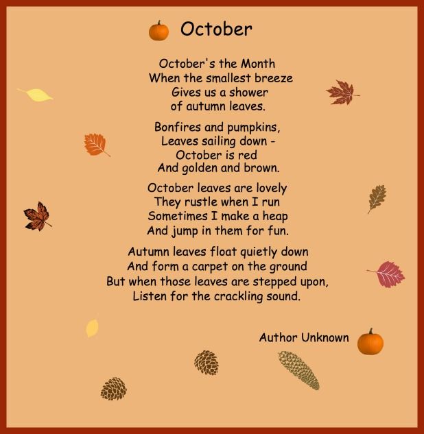 an autumn poem with leaves and acorns