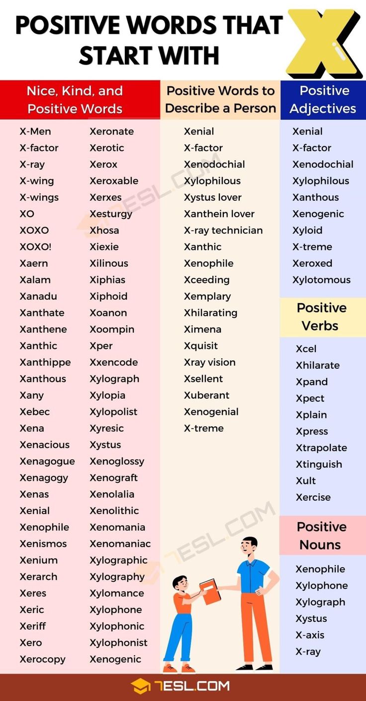 125 Nice, Kind and Positive Words that Start with X in English • 7ESL ...