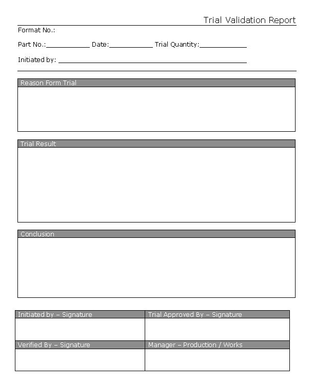 a printable template for an incident report with the words,'trial violation report '