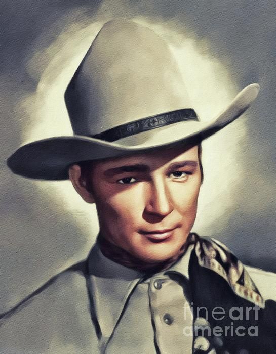 a painting of a man wearing a cowboy hat