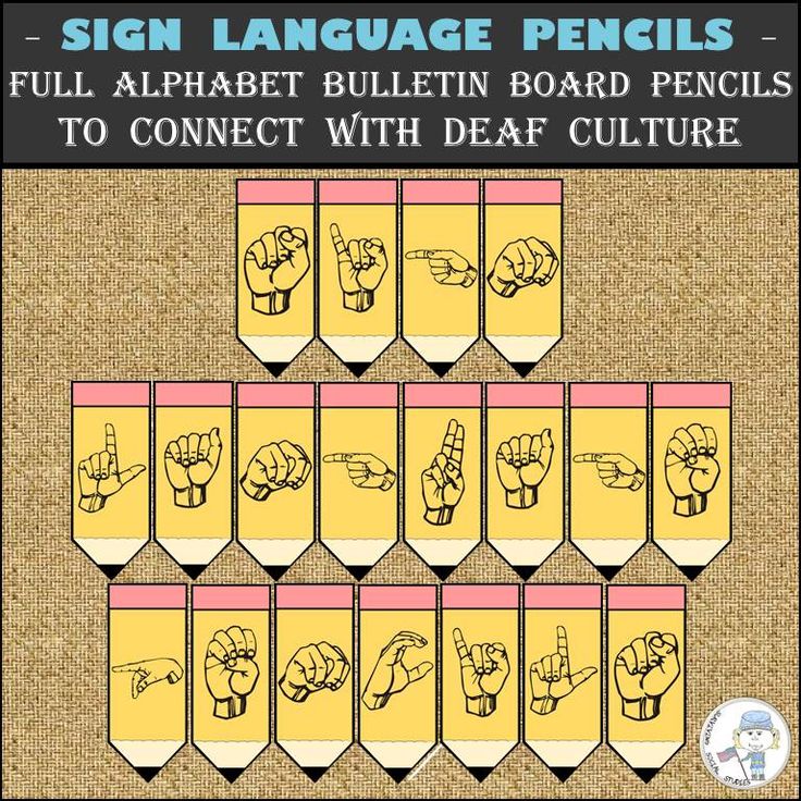 the sign language pencils are shown with different hand gestures on them, and in front of