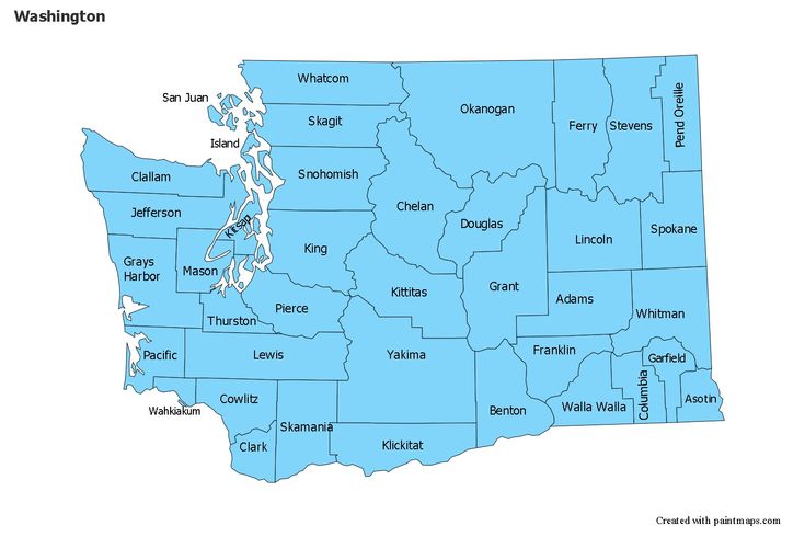 Sample Maps for Washington (blue) | Map, Washington, Map maker