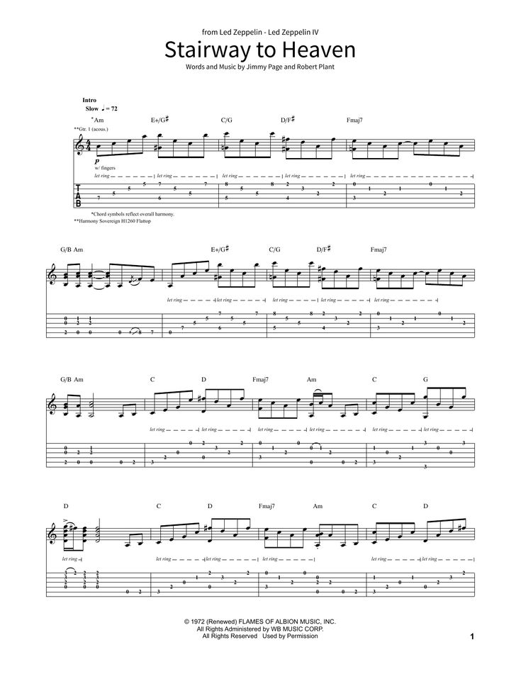 the guitar tab for stairway to heaven