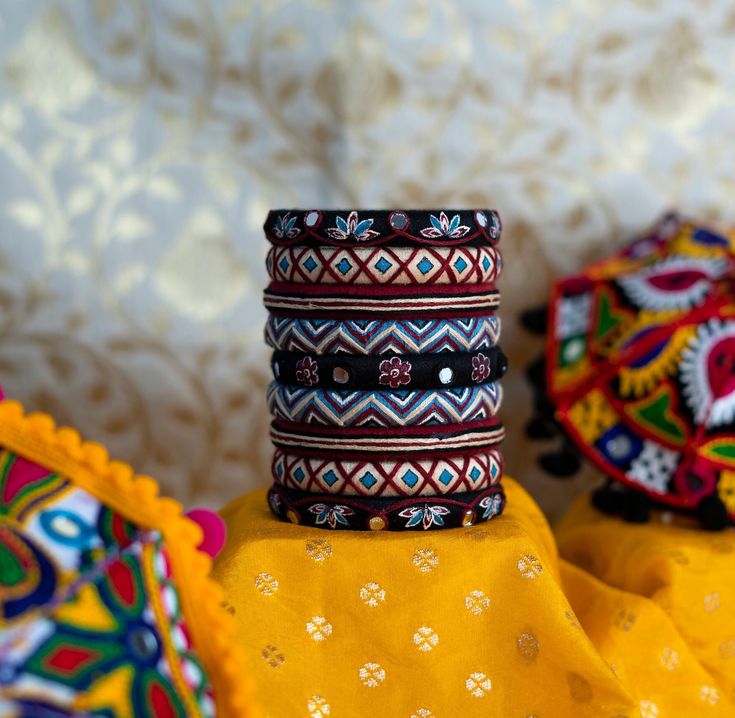 Bohemian Bracelets With Motifs For Diwali, Traditional Multicolor Beaded Bangle Bracelets, Handmade Bangle For Festive Occasions, Motif Bangle For Festivals, Bohemian Cutdana Bracelets As Gift, Diwali Motif Bangle Bracelets, Bohemian Bracelets For Navratri, Traditional Navratri Festival Bracelets, Bohemian Handmade Bangle For Navratri