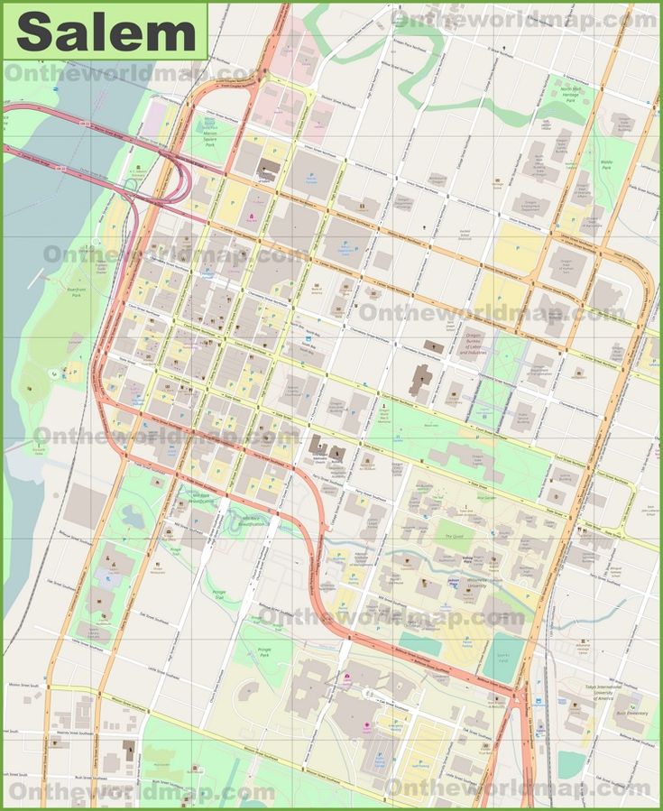 a map of salem showing the streets