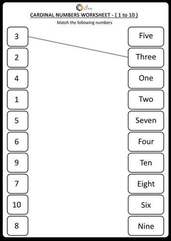 Printable Cardinal Numbers English Worksheets For Your Child (24-36 073 ...