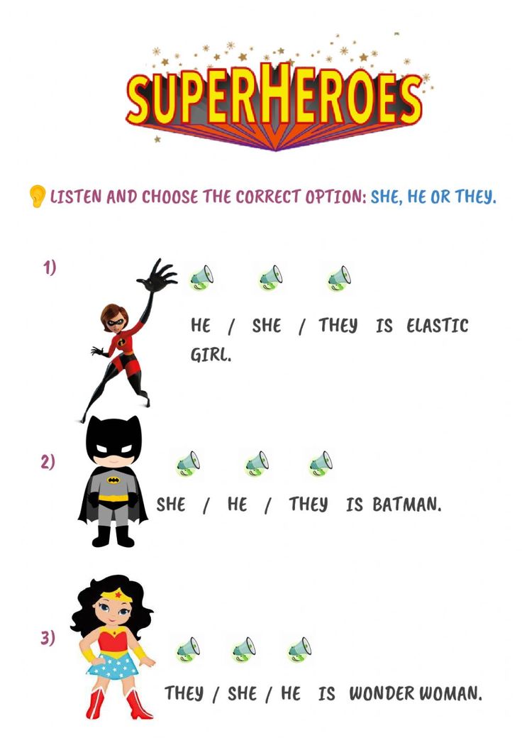 She-he-they - superheroes worksheet | Personal pronouns, Superhero ...