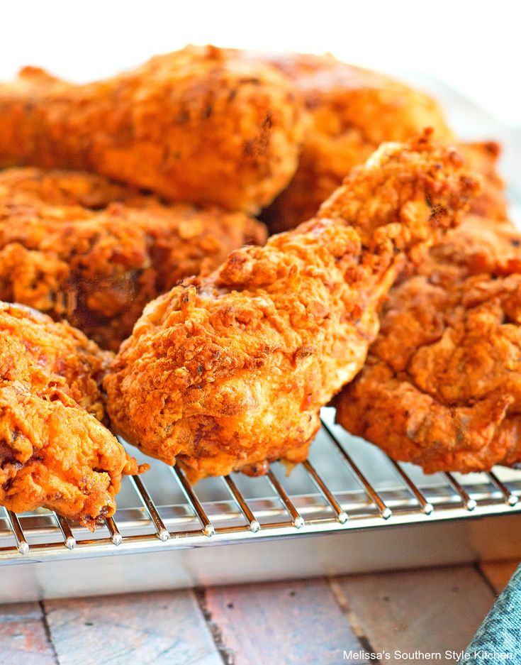 some fried food is cooling on a rack