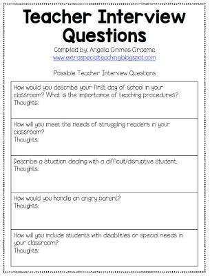 the teacher interview question sheet for students to use in their writing and speaking skills,