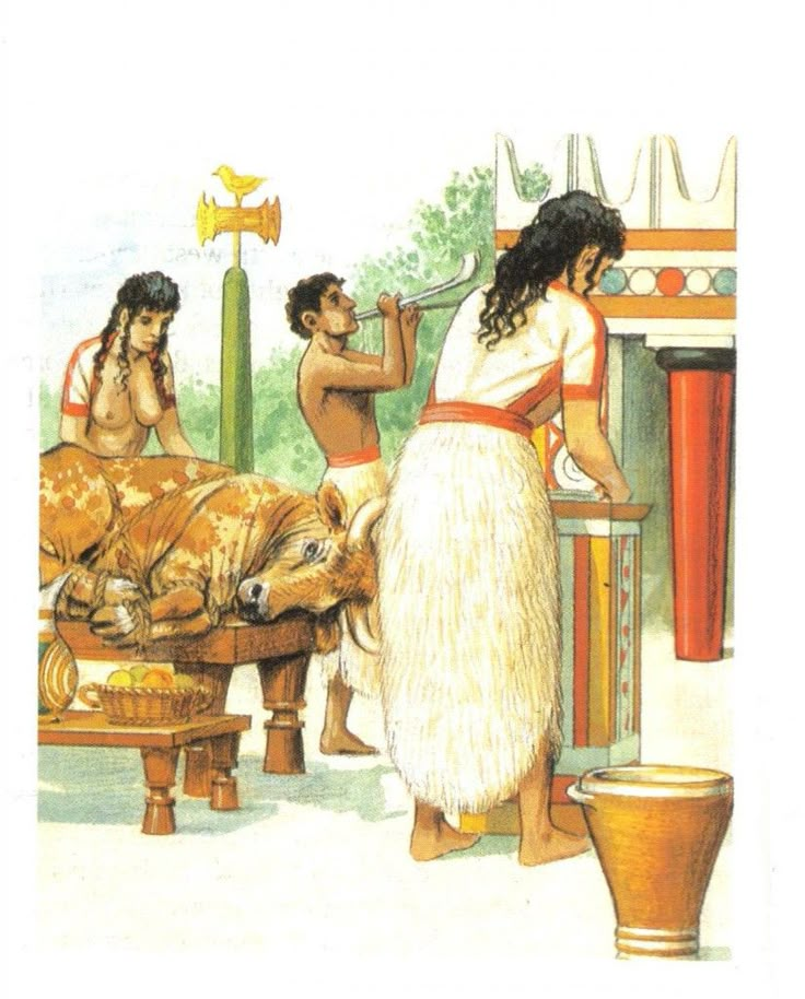 an image of people and animals in ancient egypt