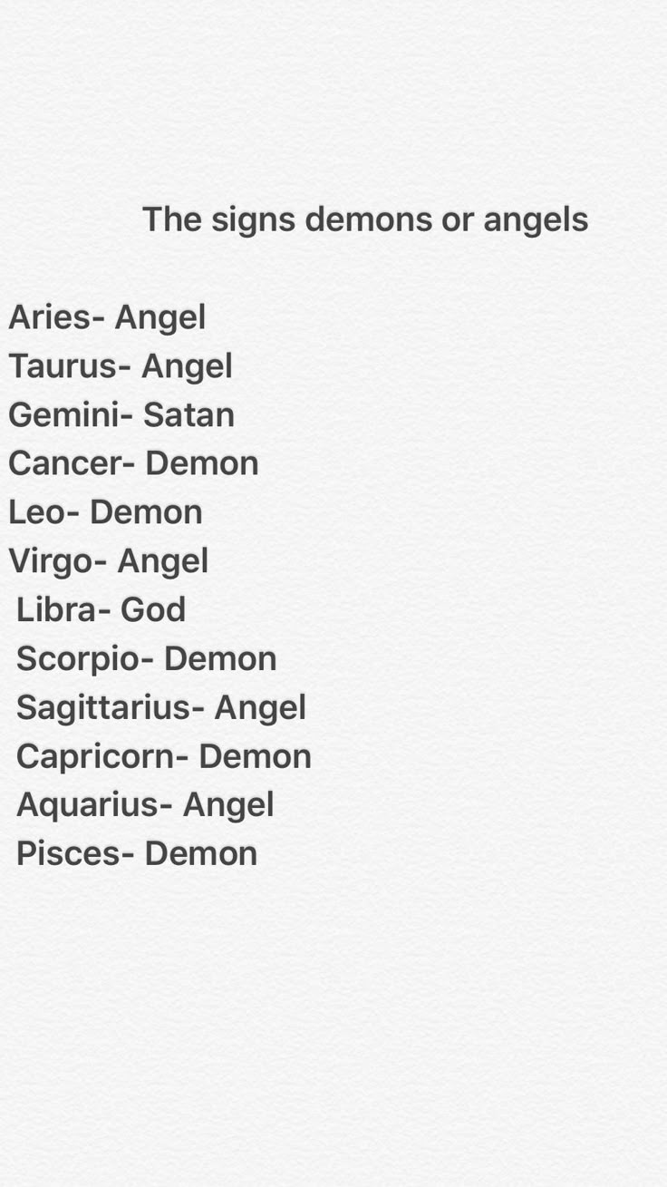 the signs demons or angels by aries - angel