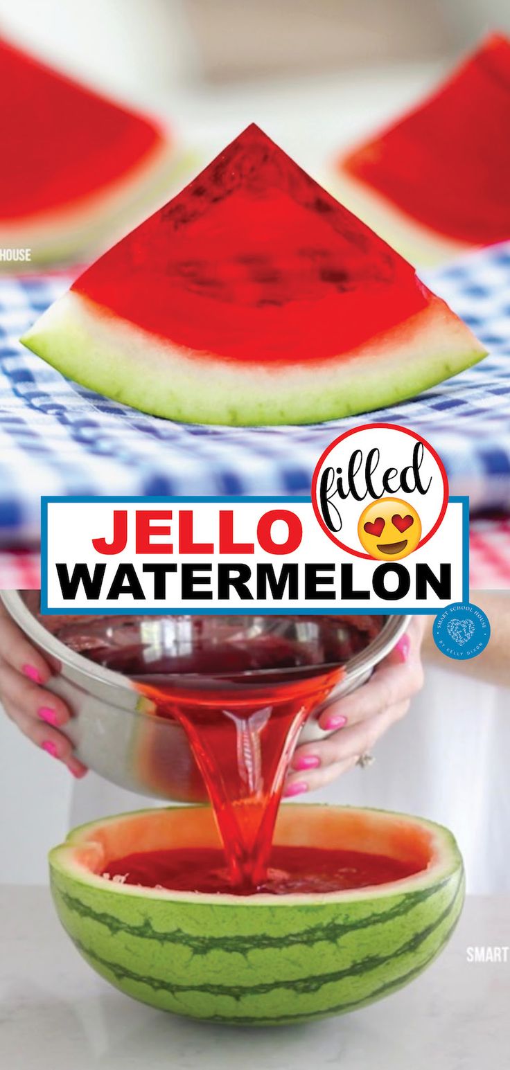 a person pouring ketchup into a watermelon bowl