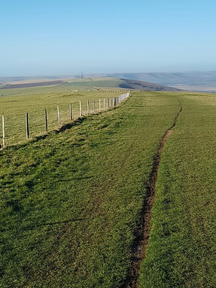 an aerial view of a grassy field with a fence