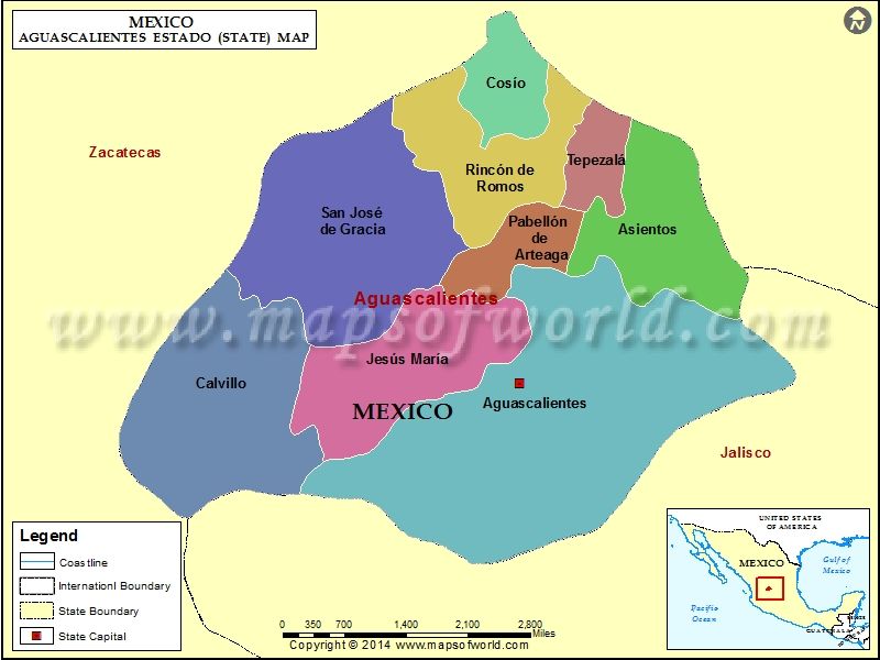 Aguascalientes Mexico Map | Aguascalientes Map | Aguascalientes, Mapa ...